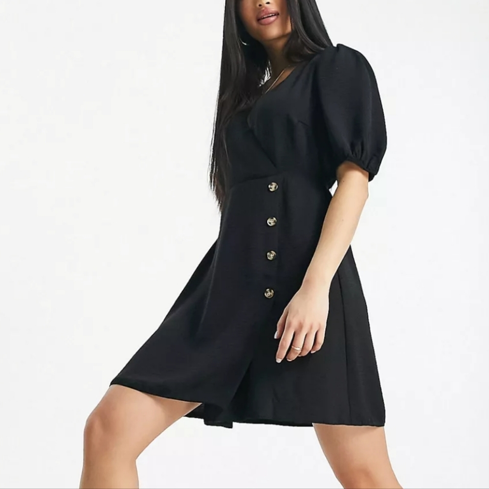 NWT New Look V Neck Black Mini Dress